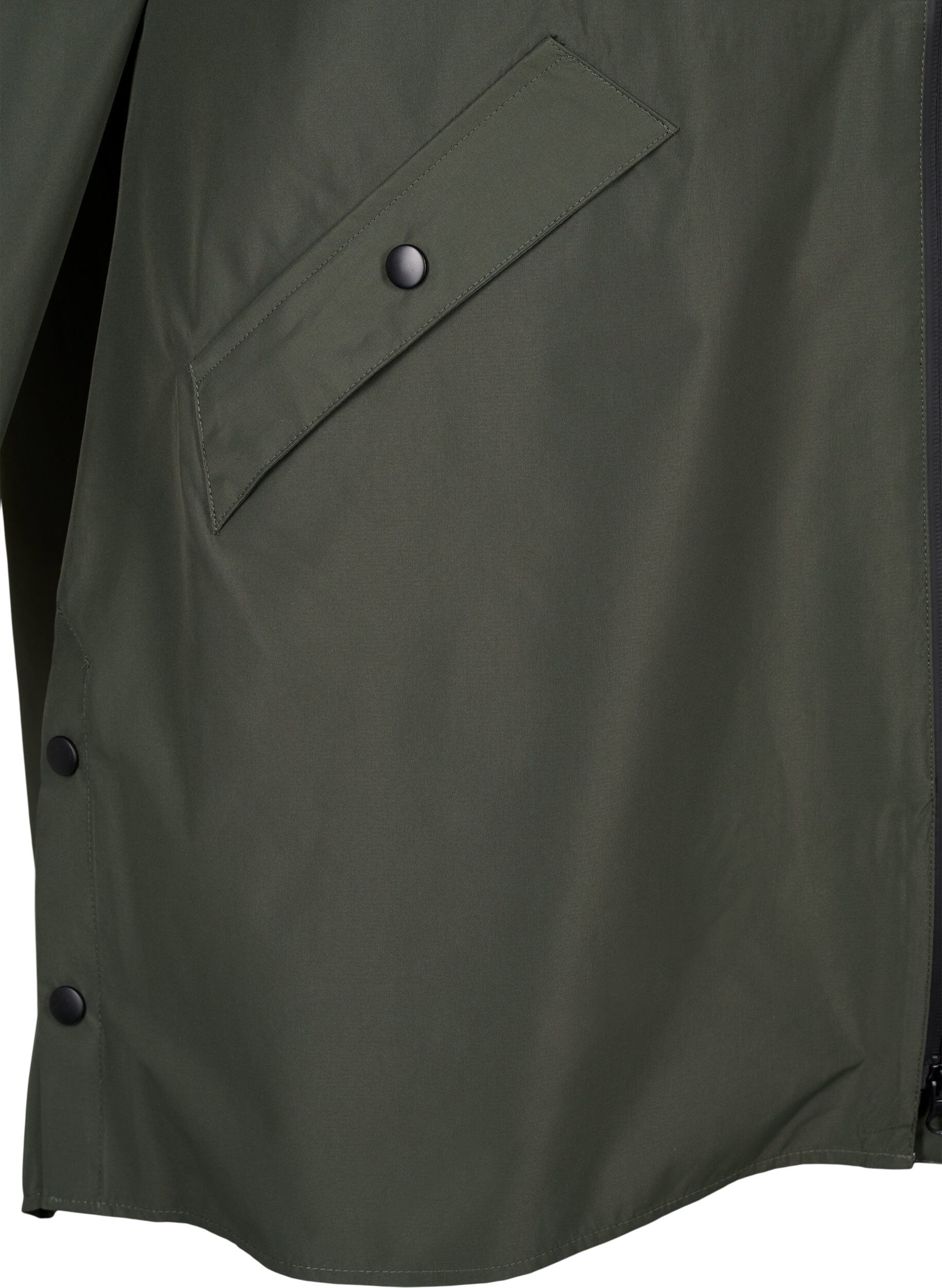 Zizzi Veste de pluie avec poches et capuche, Vert, Packshot image number 3