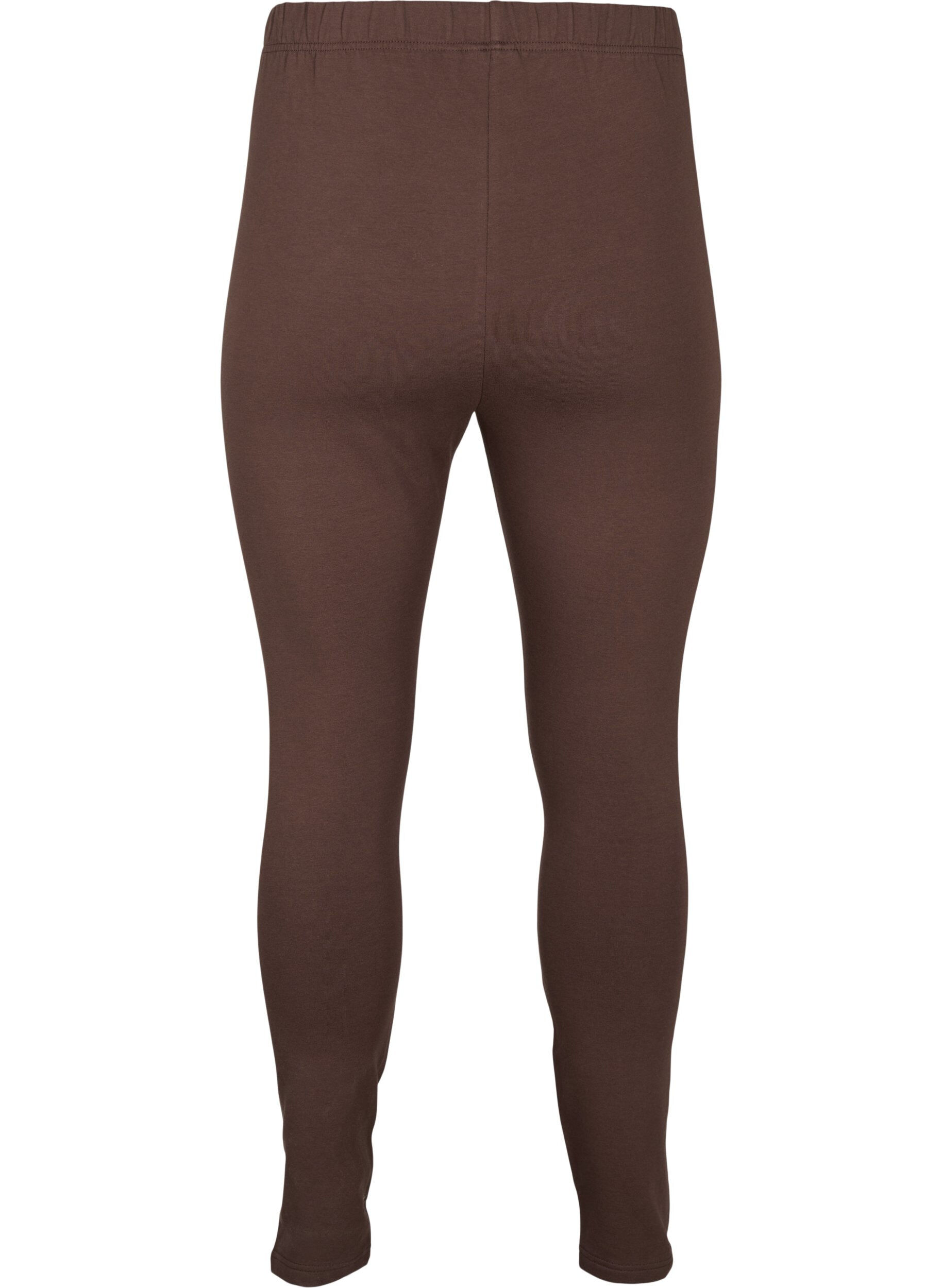 ZizziKatoenen legging met voering, Bruin, Packshot image number 1