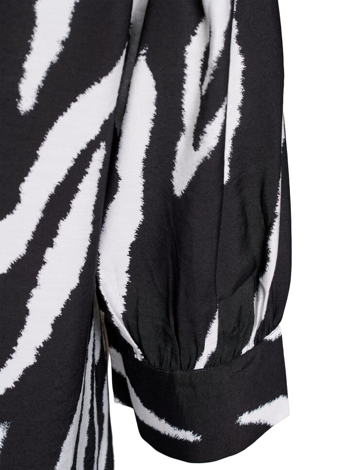 Blouse met smock en lange mouwen, Zwart, Packshot image number 3