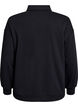 Sporty sweatshirt met kraag, Zwart, Packshot image number 1