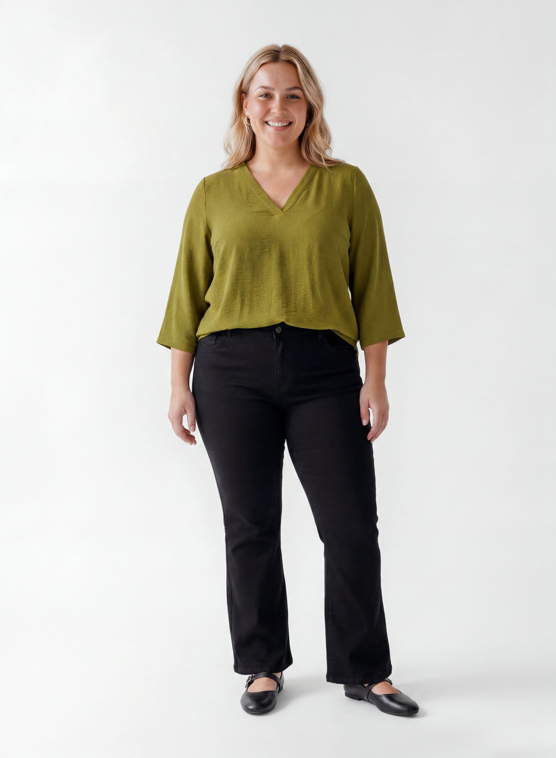ZizziBlouse met 3/4 mouwen, Groen, Model image number 1