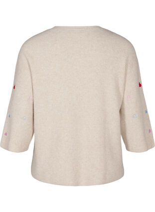 ZizziJumper met hartjes en 3/4 mouwen, Beige, Packshot image number 1
