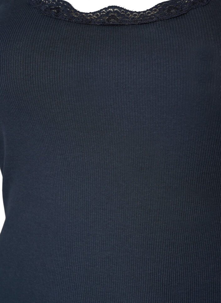 Top met kant, Blauw, Packshot image number 2