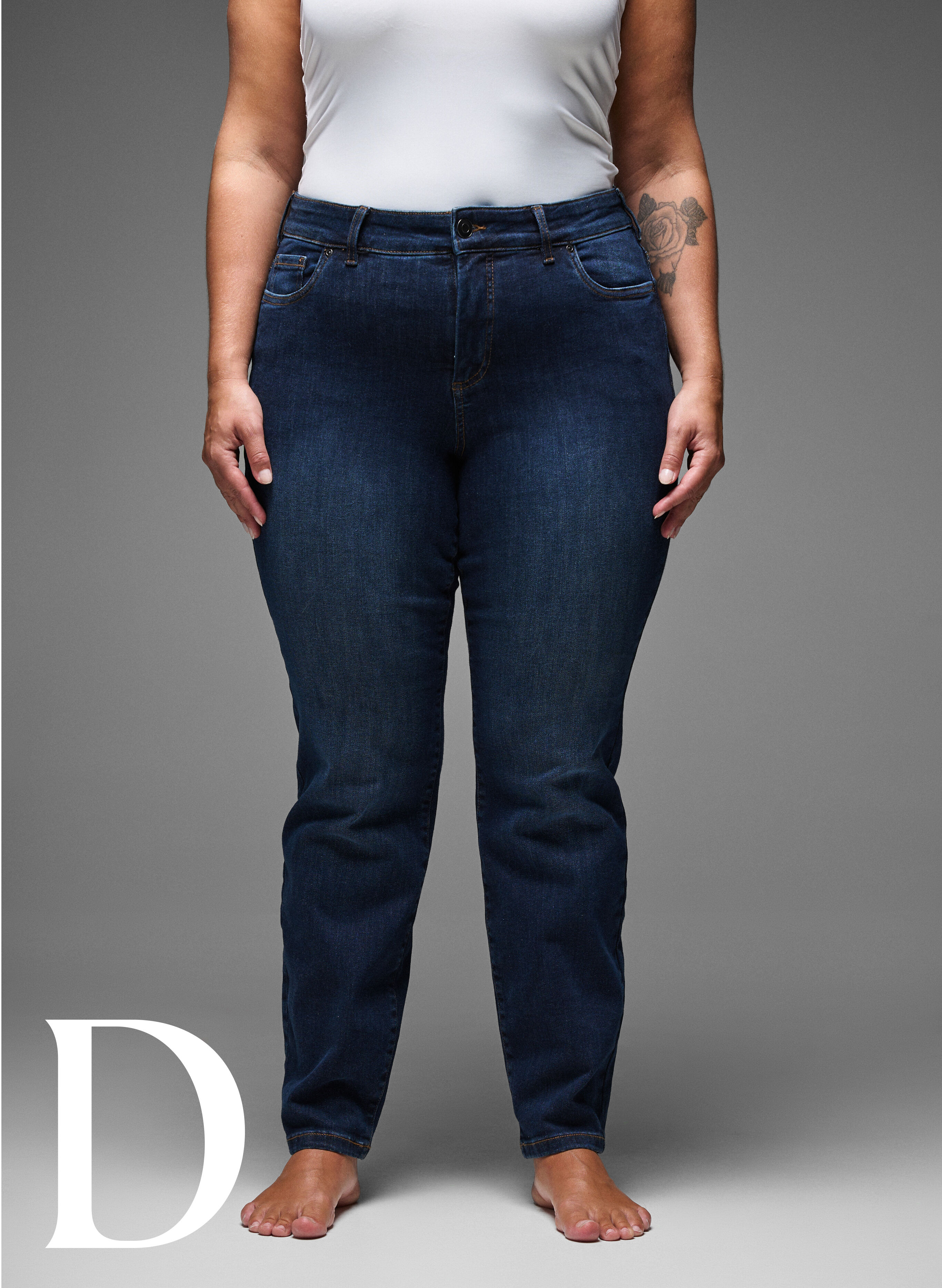 ZizziStrakke pasvorm jeans met een normale taille, Dark Blue, Model image number 8