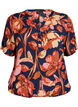 Viscose blouse met bloemenprint en korte mouwen, Blauw, Packshot image number 0
