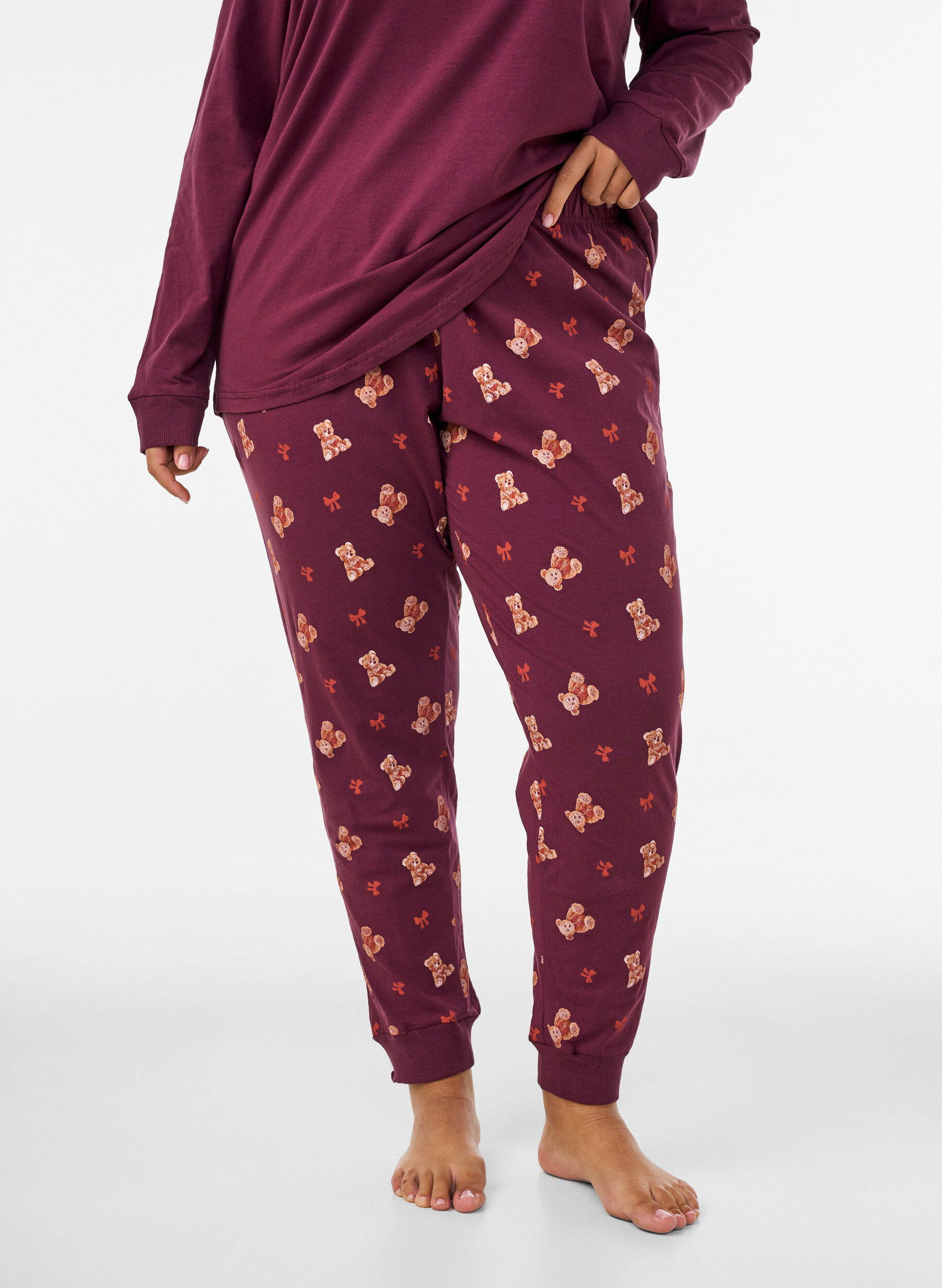 ZizziBedrukte pyjamabroek, Rood, Model image number 0