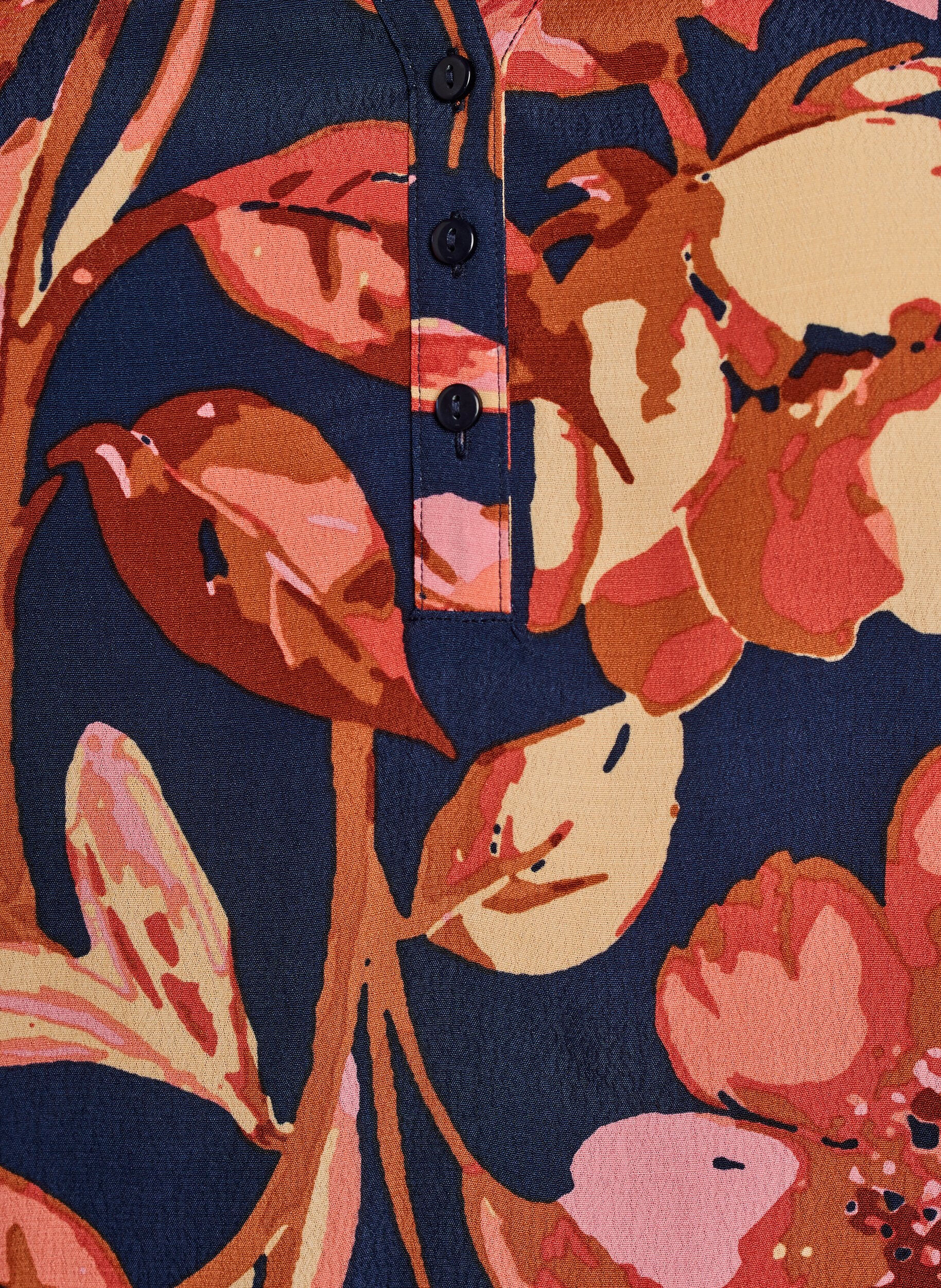 ZizziViscose blouse met bloemenprint en korte mouwen, Blauw, Packshot image number 2