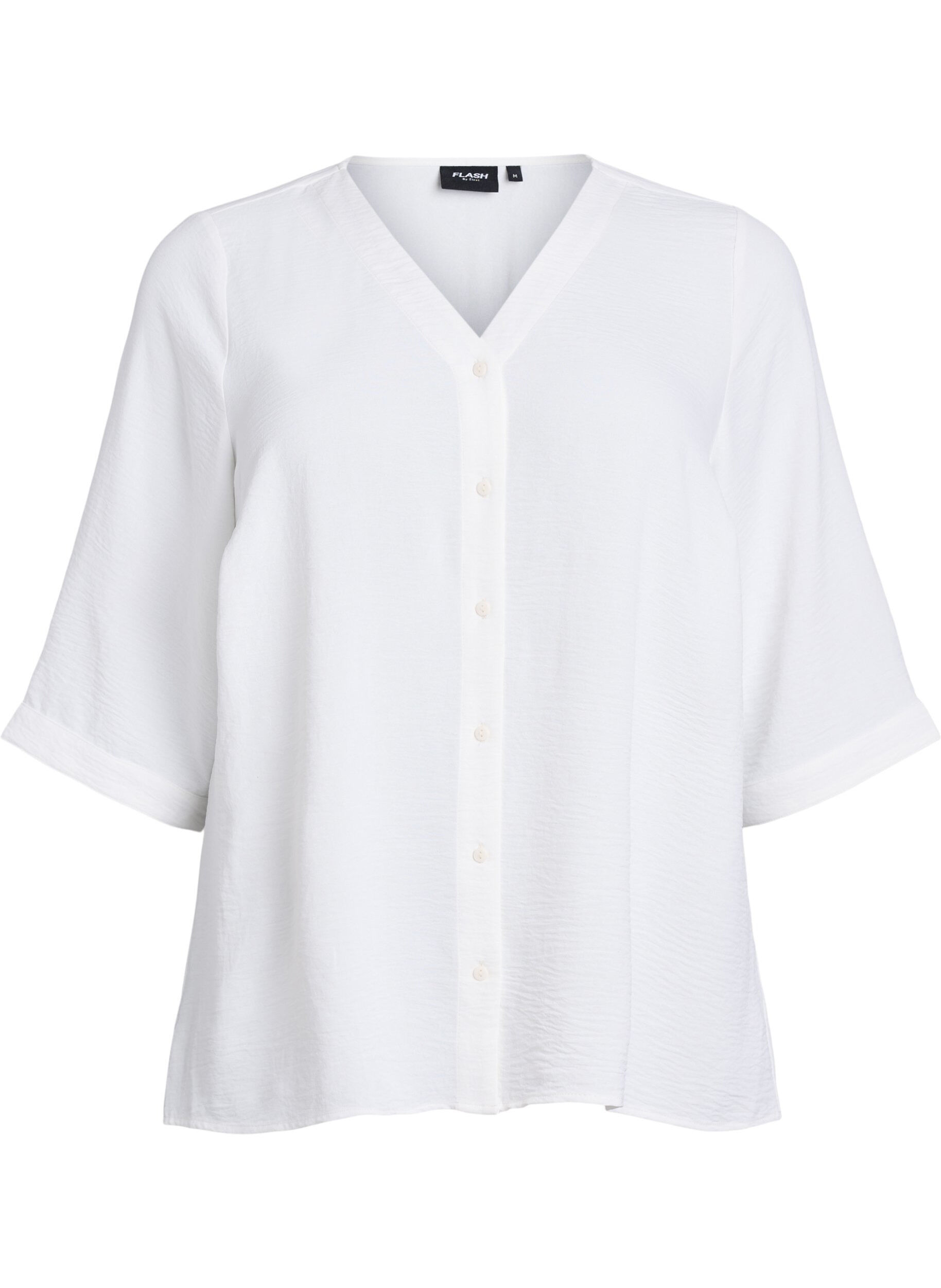 FLASH &ndash; Shirtblouse met V-hals en 3/4 mouwen