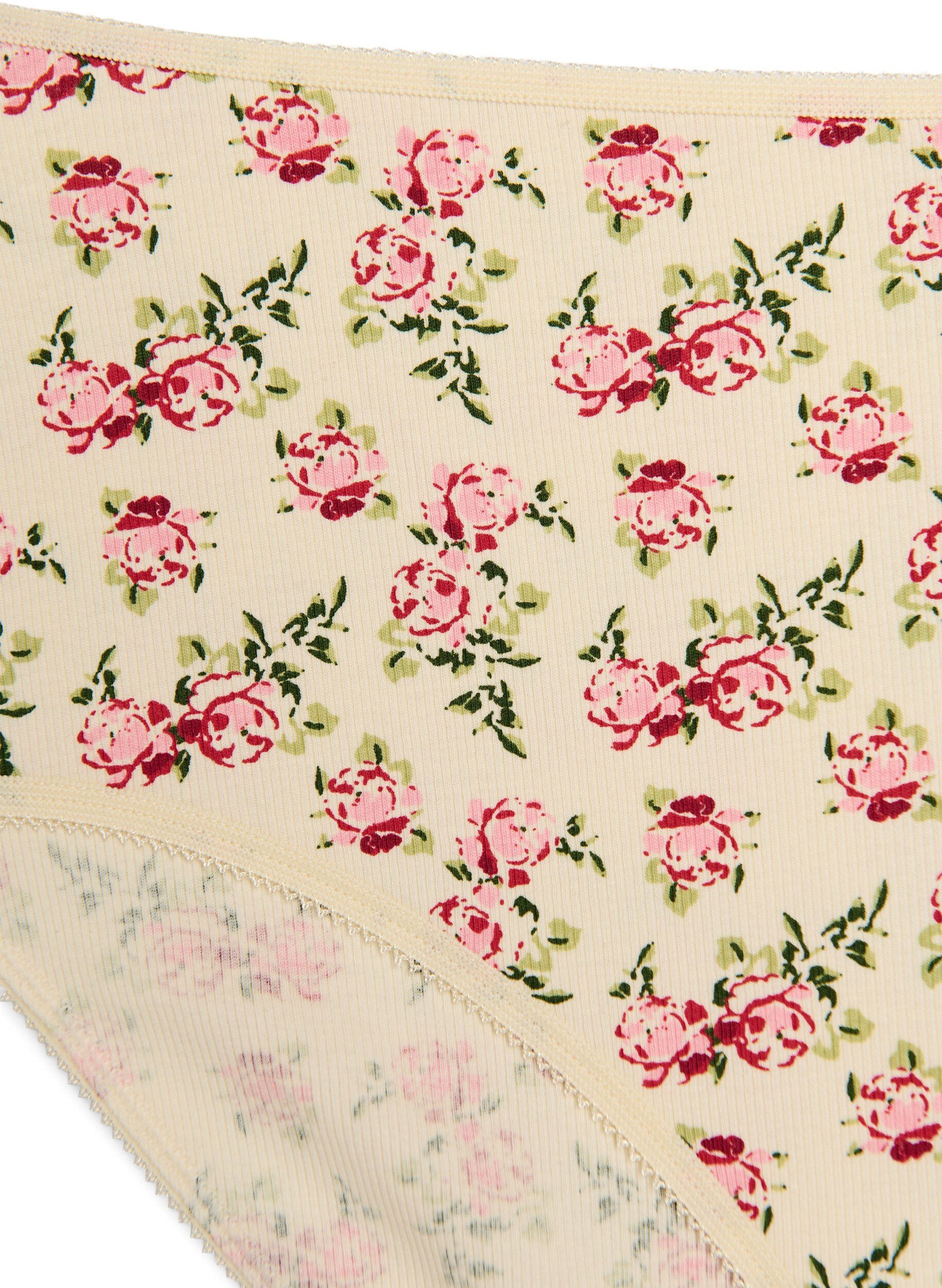 Zizzi5-pack geribde katoenen slips, Vanille, Packshot image number 3