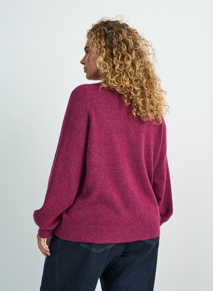 Vest in zacht breisel met goudkleurige knopen, Rood, Model image number 2