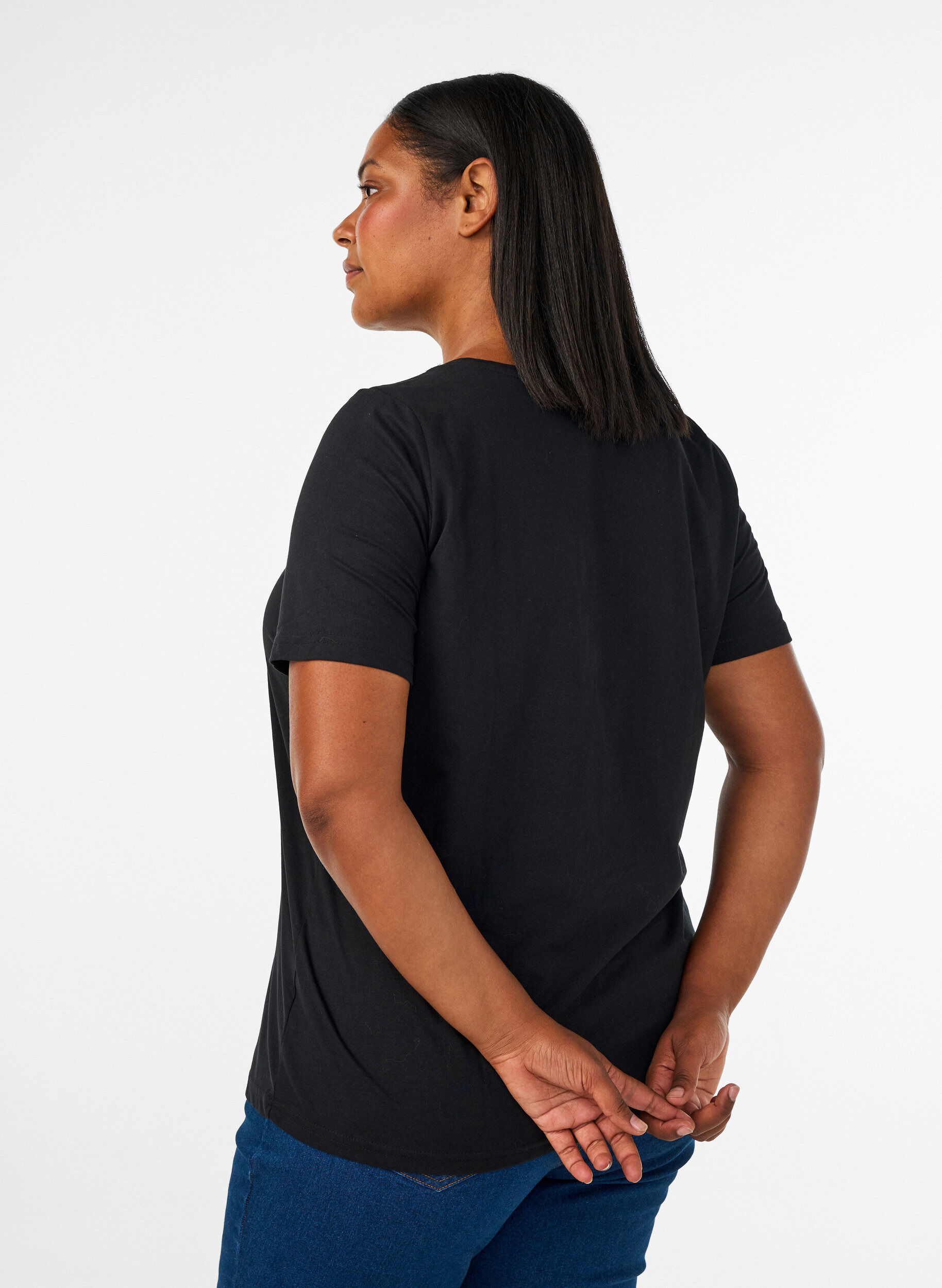 ZizziT-shirt met motief, Zwart, Model image number 2