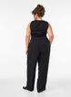 Op maat gemaakte broek met wijde pijpen en hoge taille, Zwart, Model image number 2