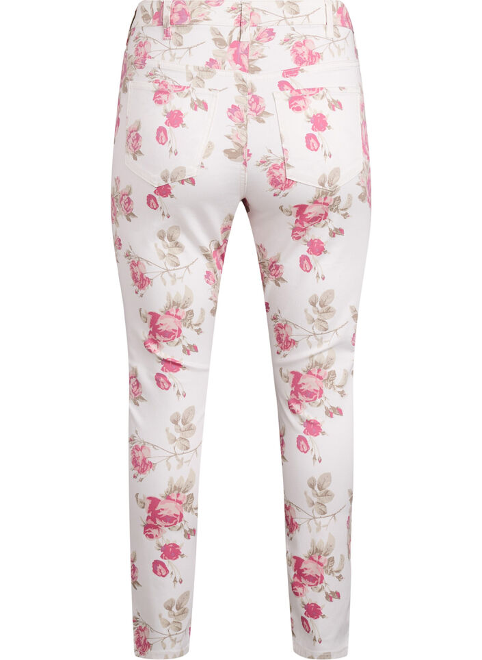 Superslanke Amy jeans met bloemenprint, Vanille, Packshot image number 1
