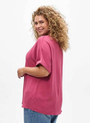 ZizziLuchtige blouse met korte mouwen, Rood, Model image number 2