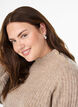 Geribde trui met pofmouwen en knopen, Beige, Model image number 3