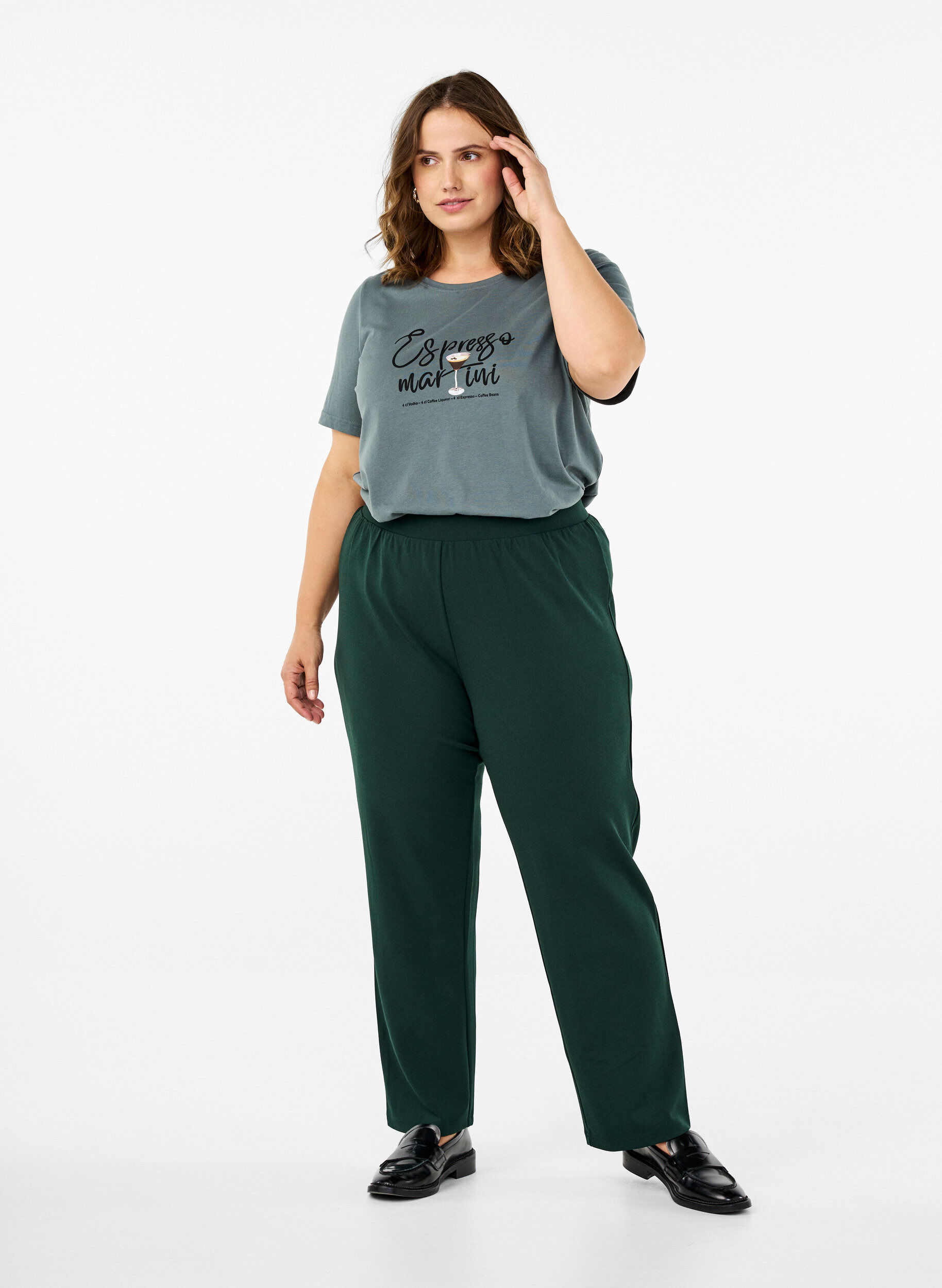 FLASH - Broek met rechte pasvorm, Groen, Model