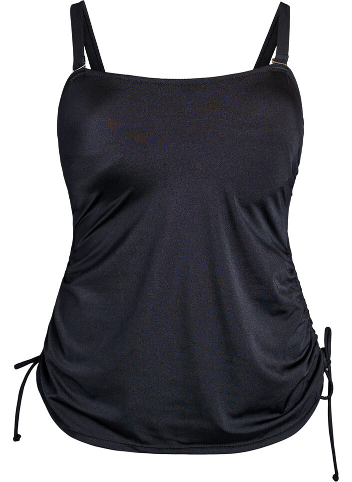 Tankini met afneembare cups en verstelbare zijkanten, Zwart, Packshot image number 0