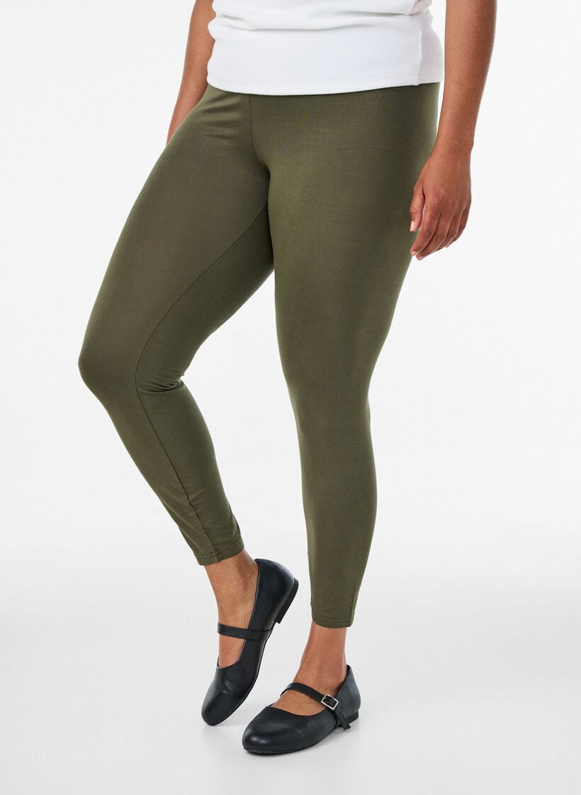 Basic legging in viscose, Groen, Model image number 0