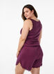 Lichte nachtshorts met ribde structuur en kanten afwerking, Donker Bordeaux, Model image number 2