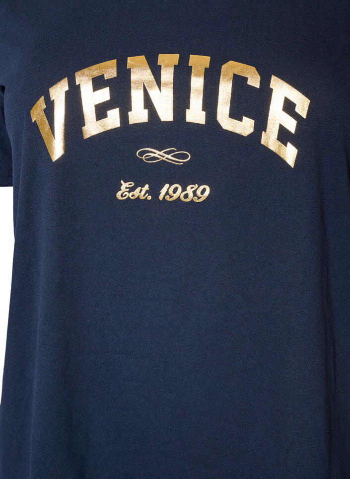 T-shirt met motief, Blauw, Packshot image number 2