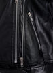 Leren bikerjack met riem, Zwart, Packshot image number 2