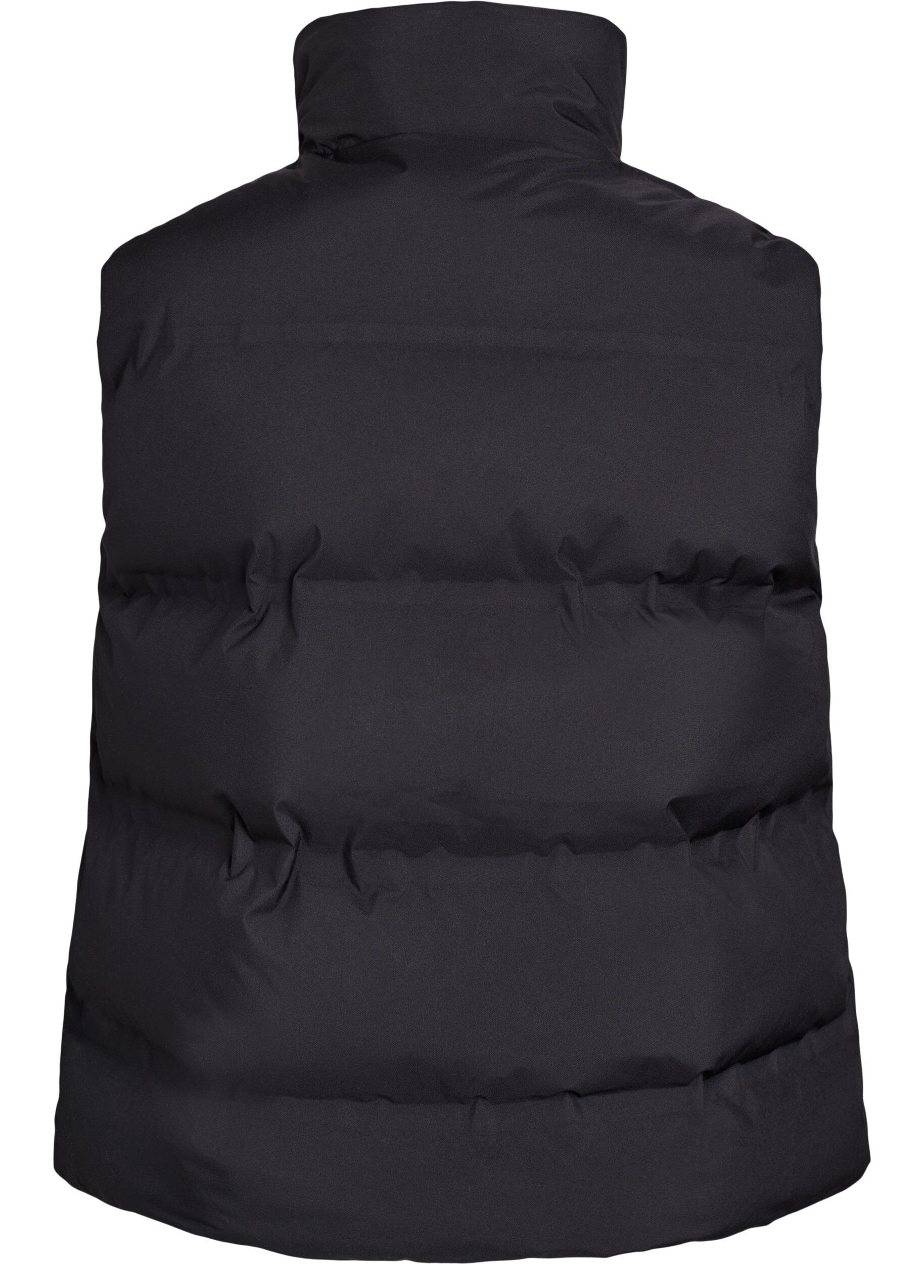 ZizziKorte puffer bodywarmer met hoge kraag, Zwart, Packshot image number 1