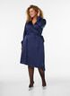 Korte satijnen jurk met wikkeldesign, Blauw, Model image number 1