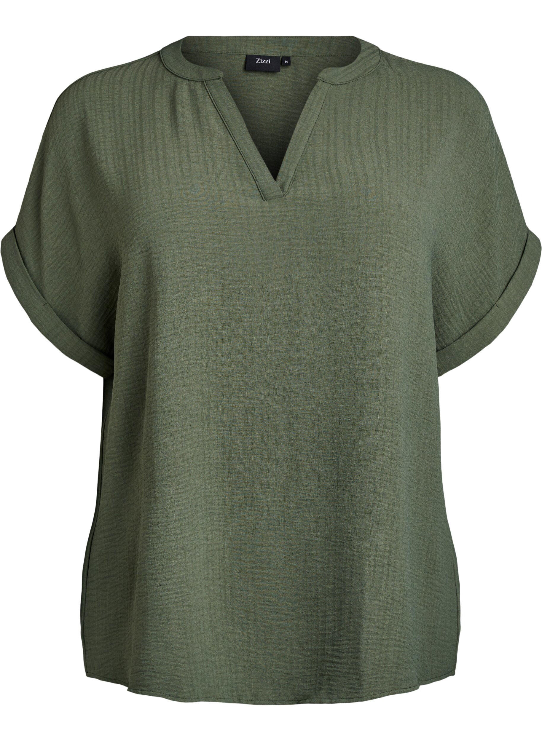 ZizziLuchtige blouse met korte mouwen, Groen, Packshot image number 0