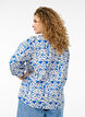 3/4 mouw blouse in katoen met strepen, Blauw, Model image number 2