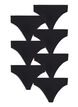 7-pack katoenen string, Zwart, Packshot image number 0
