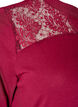 Jerseyjurk met kanten details en een gelaagde rok, Rood, Packshot image number 3