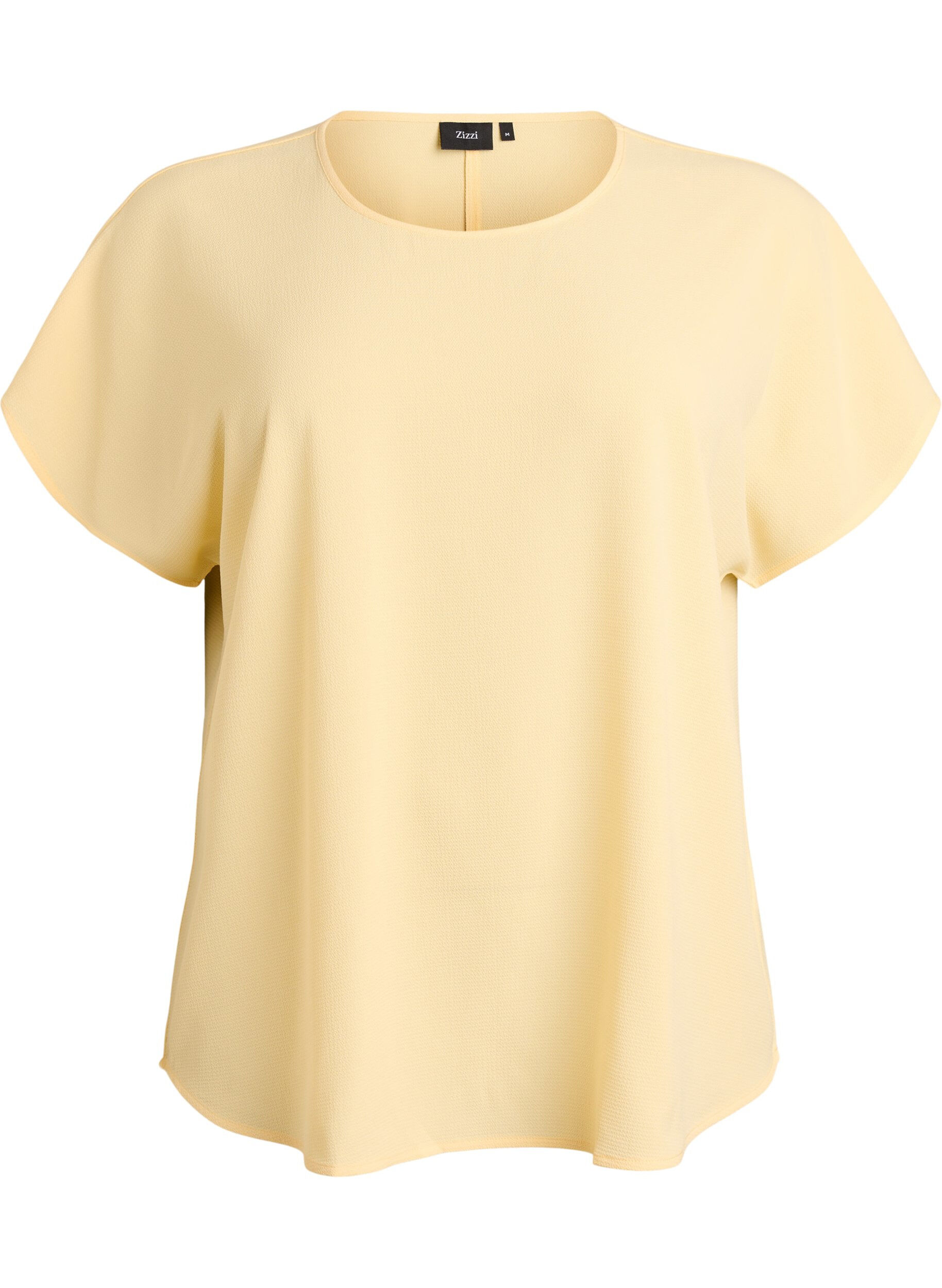 Blouse met korte mouwen en een ronde halslijn