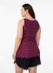 Top met print en kanten rand, Donker Bordeaux, Model image number 2