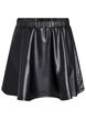 Korte skaterskirt in imitatieleer, Zwart, Packshot image number 0
