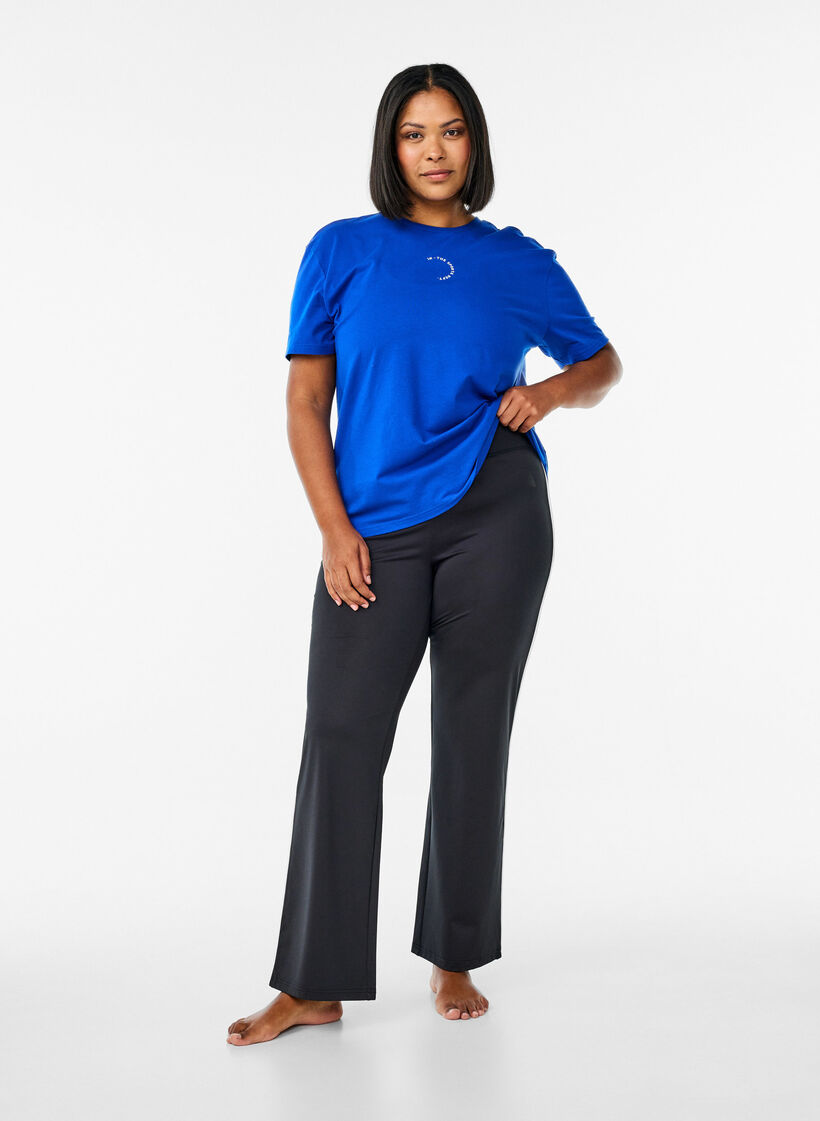 Sportief T-shirt in biologisch katoen, Blauw, Model image number 1