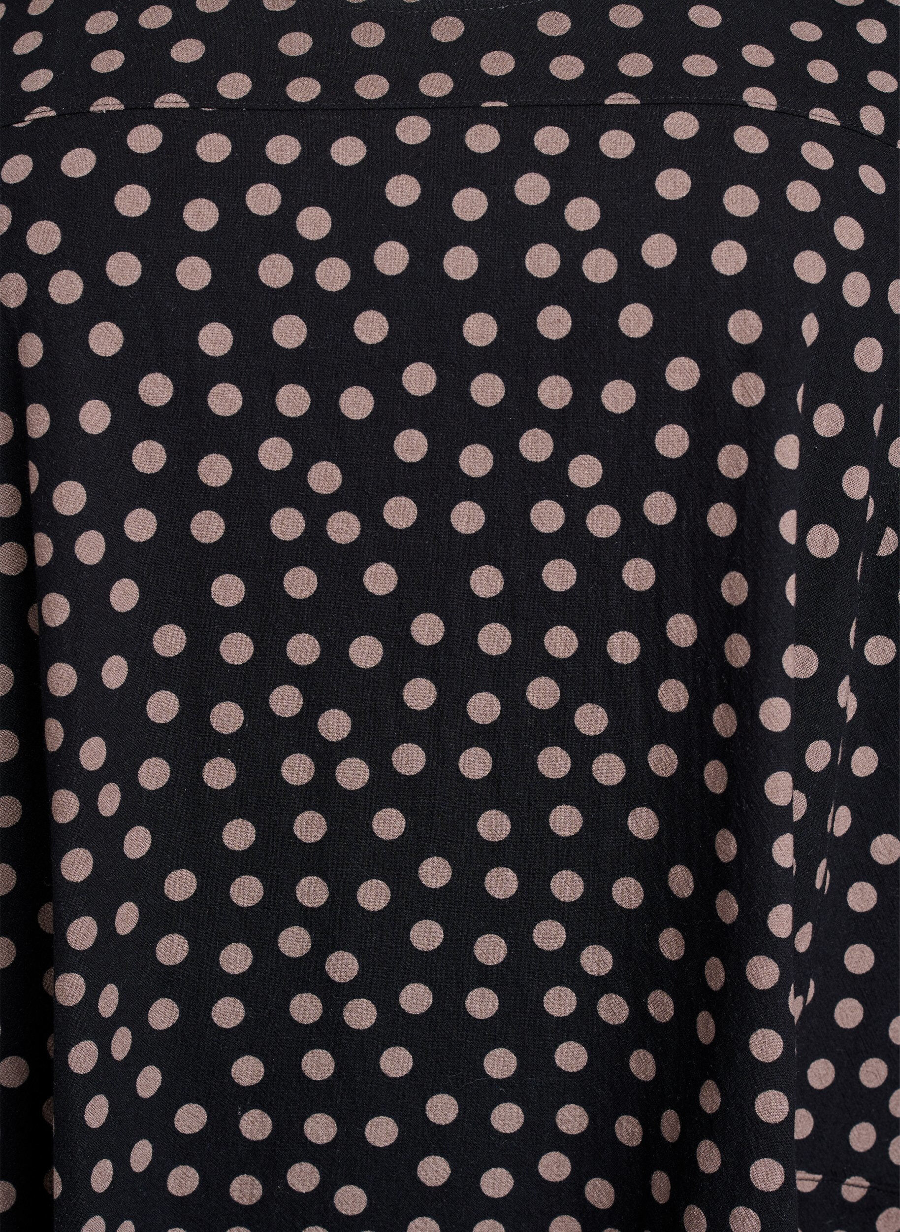 ZizziKatoenen jurk met korte mouwen en print, Bruin, Packshot image number 2