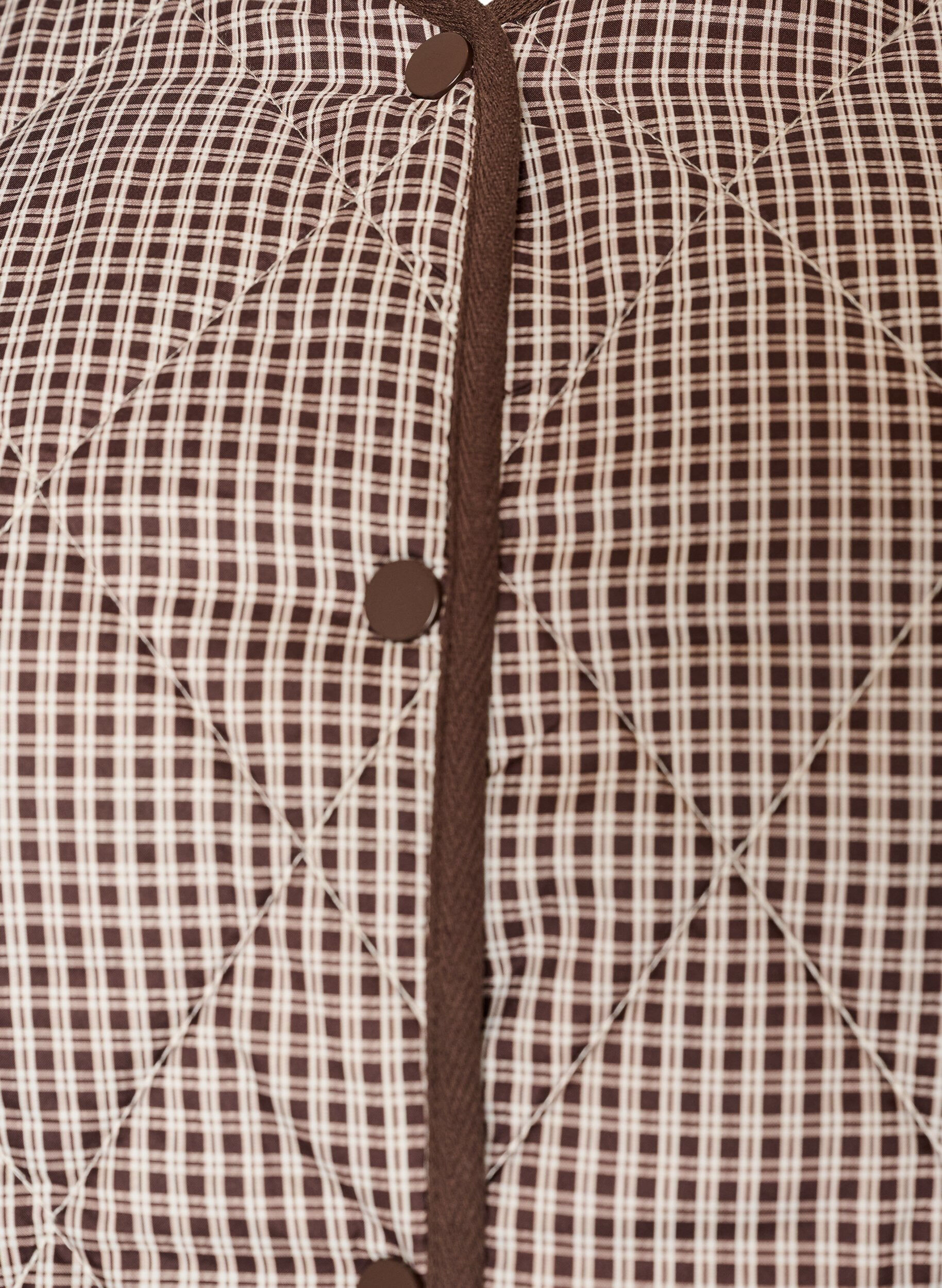 ZizziGewatteerde jas met kleine ruitjes en contrasterend randje, Bruin, Packshot image number 2