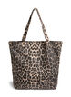 Denim shopper met luipaardprint, Bruin, Packshot image number 1