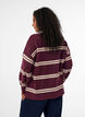 Gebreide blouse met dubbele contrasterende strepen, Rood, Model image number 2