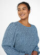 Jurk met een gesmokte top en fijn bloemetjespatroon, Blauw, Model image number 3