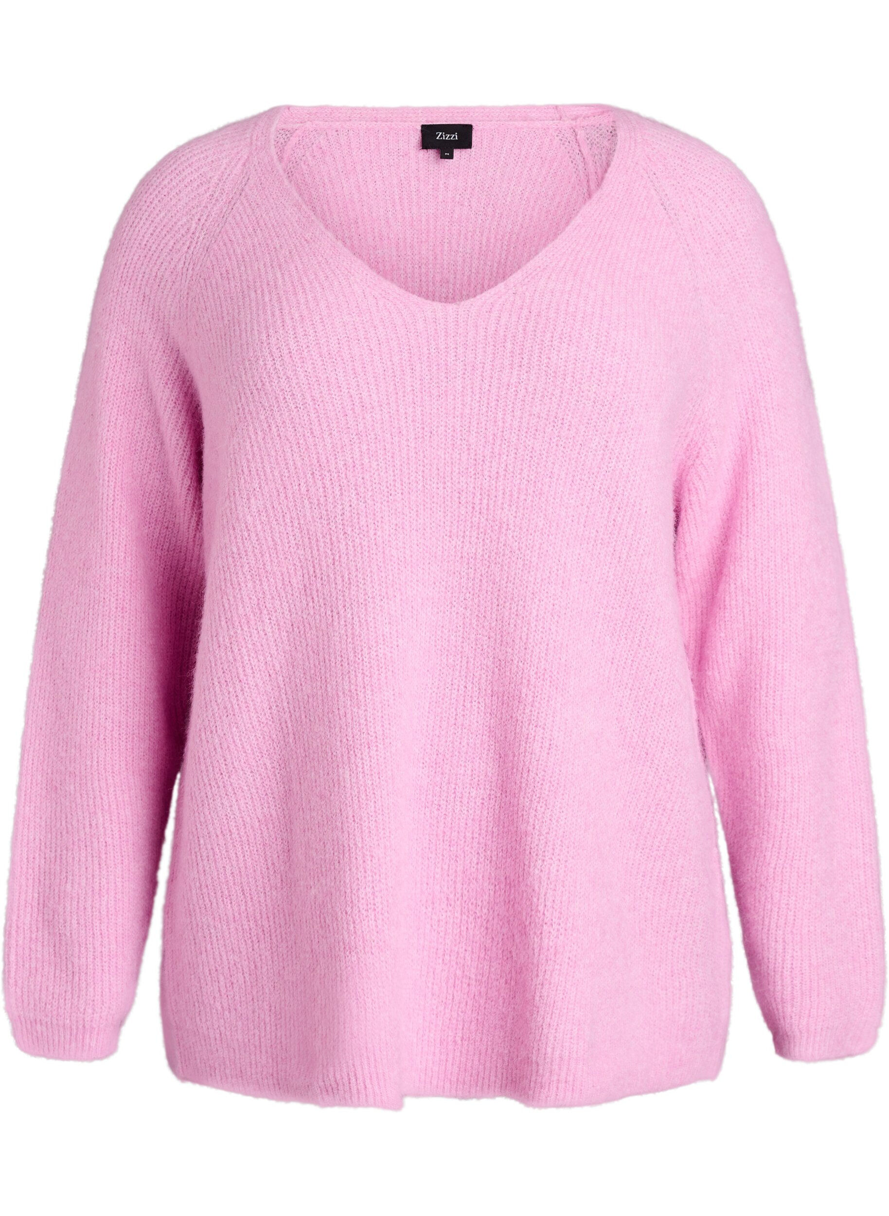 Gebreide blouse met V-hals en raglanmouwen