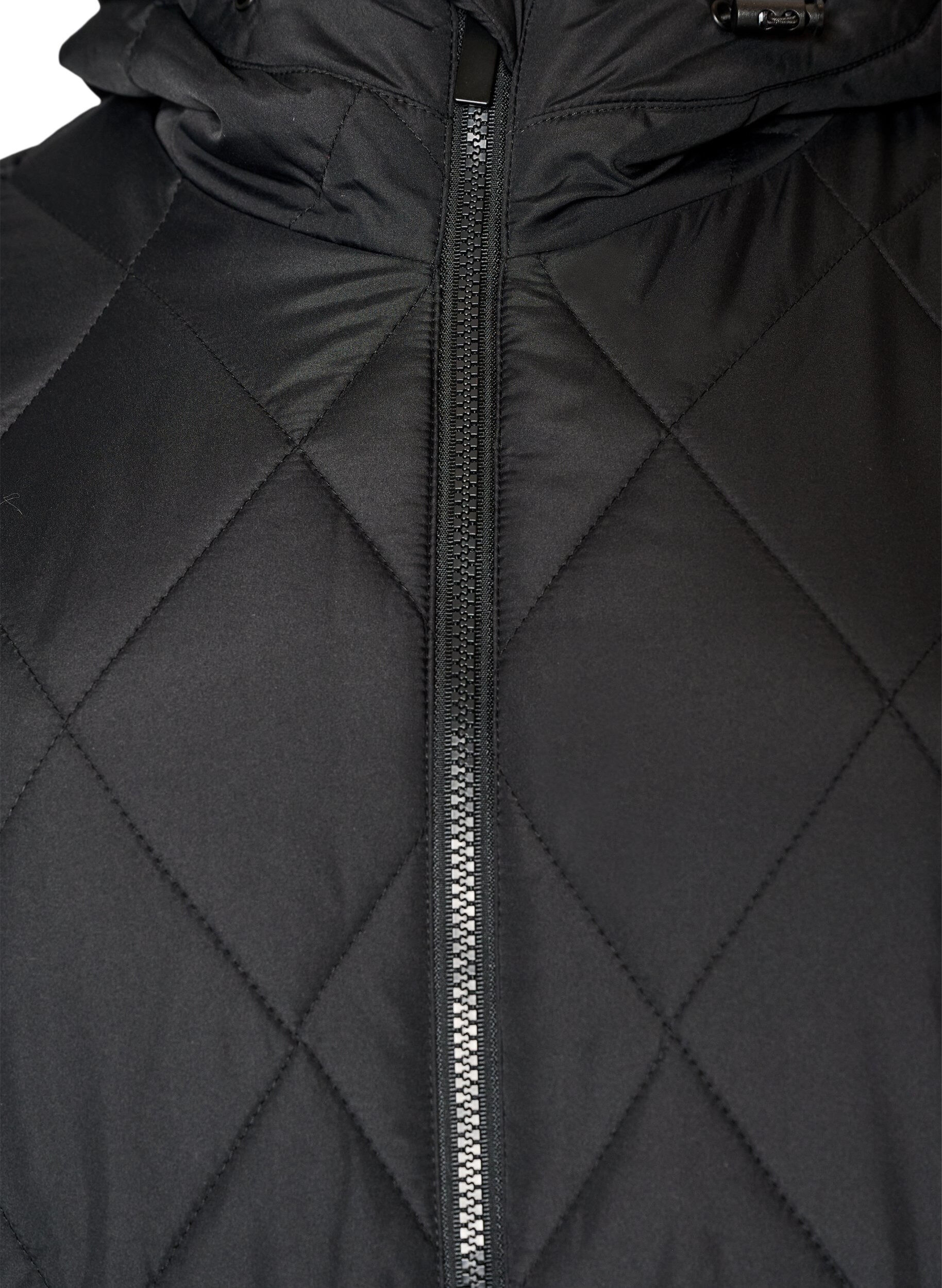 ZizziLicht gewatteerd jack met diamant-quilt, Zwart, Packshot image number 2