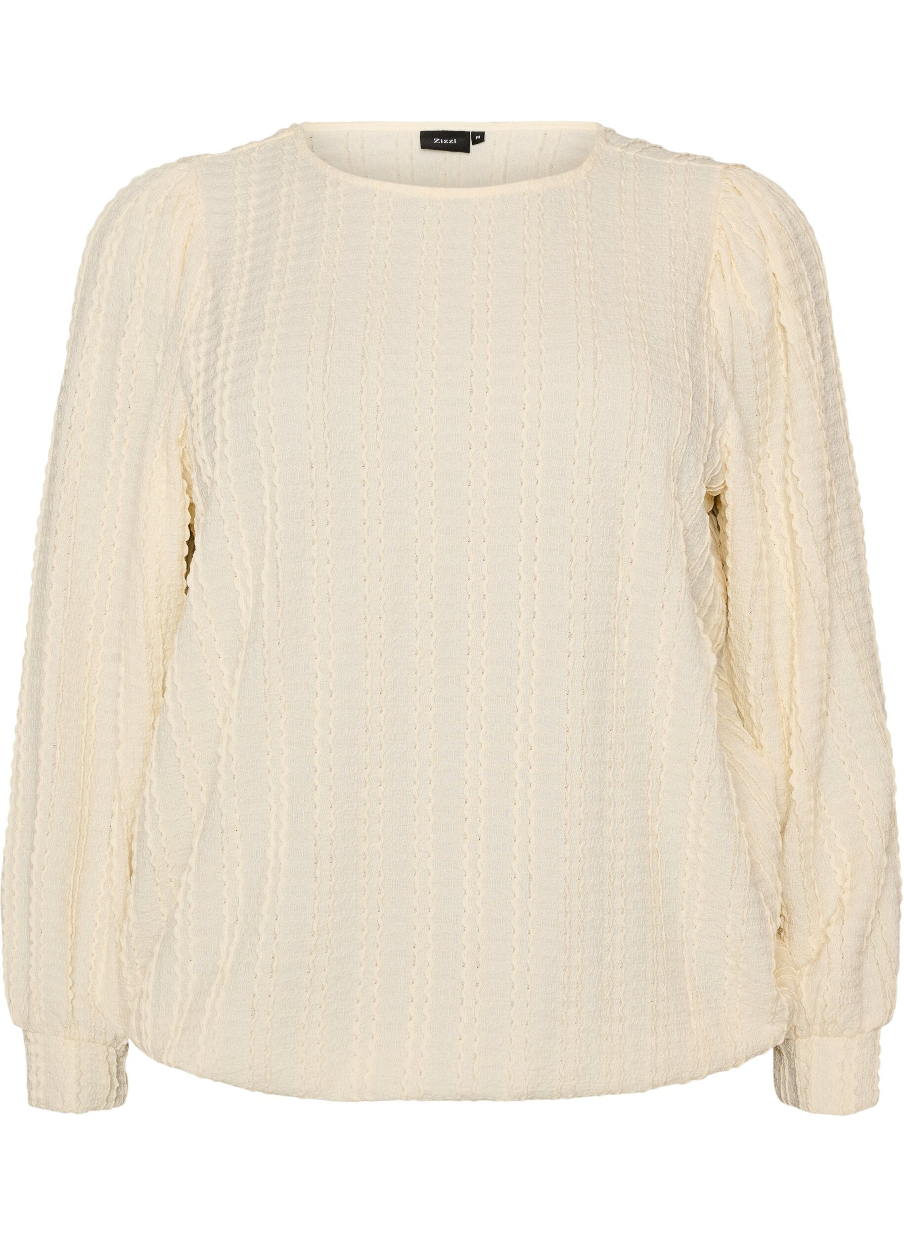 Jersey blouse met structuur en ballonsilhouet