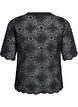 Kanten blouse met een grafisch patroon en mouwen van 1/2 lengte, Zwart, Packshot image number 1