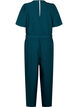 Jumpsuit met riem en korte mouwen, Sea Moss Melange, Packshot image number 1