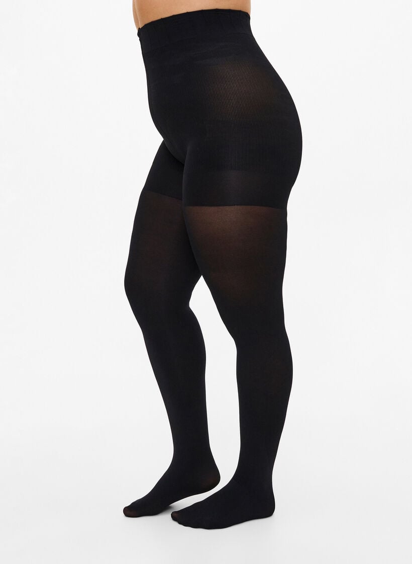 Panty van 100 denier met push-up, Zwart, Model image number 0