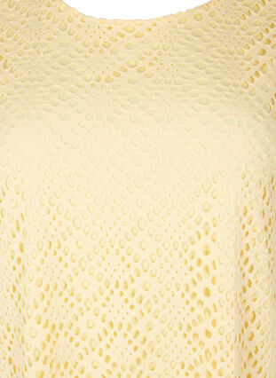 ZizziKnie-lange jurk met oogjespatroon en korte mouwen, Geel, Packshot image number 2