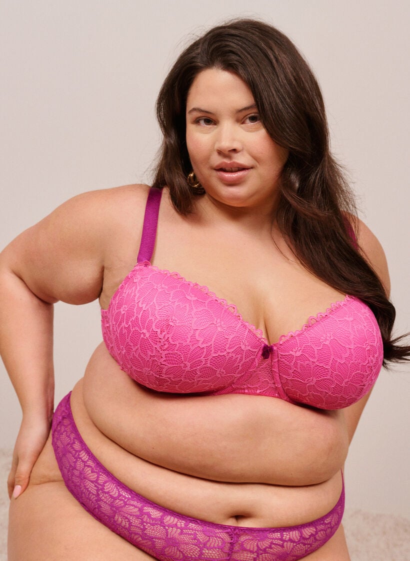 Bh met kant en voorgevormde cups, Roze, Image image number 0