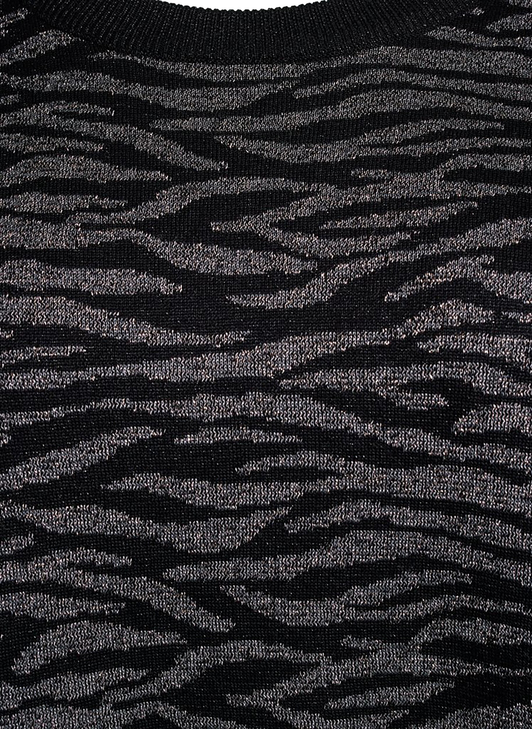 ZizziGebreide blouse met patroon en glittereffect, Zwart, Packshot image number 2