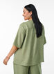 Overhemd blouse met V-hals en korte mouwen, Groen, Model image number 2